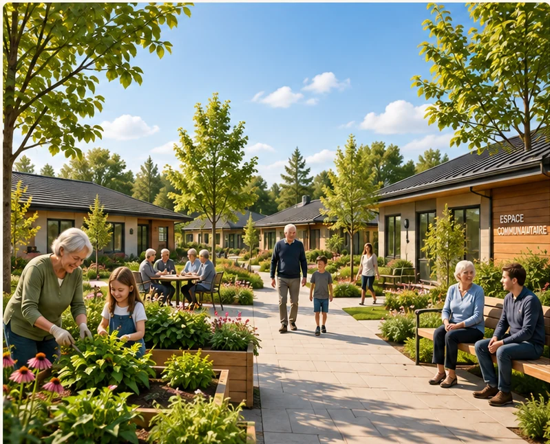 Milieu de vie intergénérationnel FILAMENT avec maisons de plain-pied